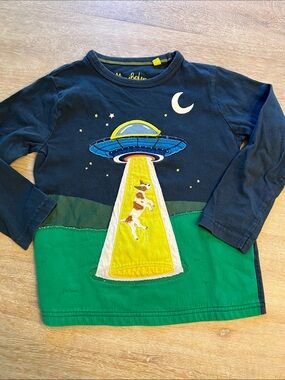 Mini Boden 4/5 space lift the flap  appliqué VGUC
